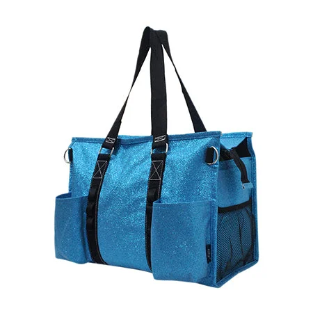 Casual Yet Chic Sales Turquoise Glitter NGIL Zippered Lined Caddy Organizer Tote Bag Designer Bags At Low Prices Casual Yet Chic Sales Turquoise Glitter NGIL Zippered Lined Caddy Organizer Tote Bag Designer Bags At Low Prices