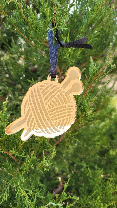 Summer Fashion Laser Cut Acrylic Holiday Ornament in Gold Metallic Knitting Yarn Stylish Totes, Exclusive Savings Summer Fashion Laser Cut Acrylic Holiday Ornament in Gold Metallic Knitting Yarn Stylish Totes, Exclusive Savings