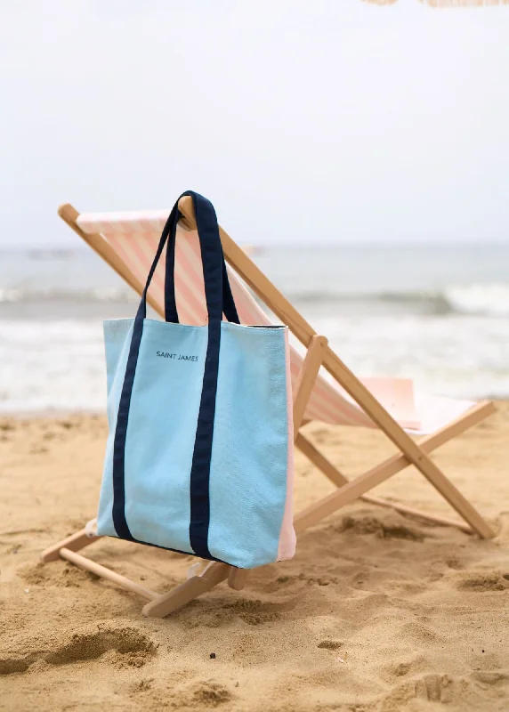 CABAS - Reversible Tote Bag | 100% Cotton (LIGHT BLUE / PALE PINK) Fashion-Forward Bags At Limited-Time Offers CABAS - Reversible Tote Bag | 100% Cotton (LIGHT BLUE / PALE PINK) Fashion-Forward Bags At Limited-Time Offers