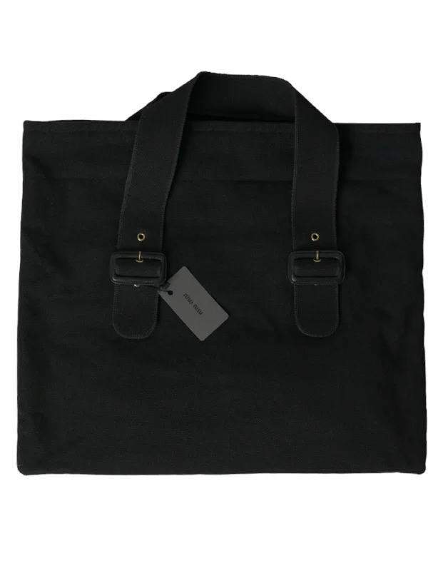 Miu Miu Chic Black Denim Tote for Everyday Elegance Everyday Bags At Wallet-Friendly Prices