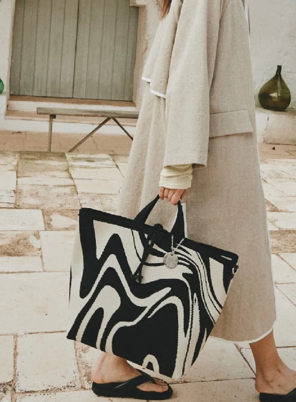 Woven Large Tote in Zebra Print Big Savings On Totes, Crossbody Bags, And More