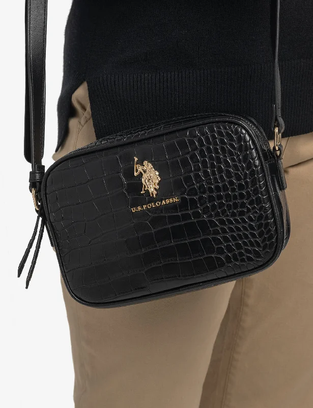 CROCODILE EMBOSSED CROSSBODY BAG Must-Have Bags At Irresistible Discounts