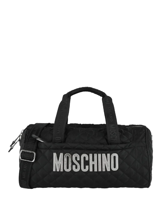 Nylon Quilted Logo Duffel Bag Trendy Totes, Shop & Save