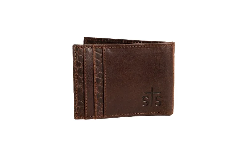 STS Ranchwear Mens Croc Chestnut Leather Money Clip Designer Bags At Exclusive Clearance Prices STS Ranchwear Mens Croc Chestnut Leather Money Clip Designer Bags At Exclusive Clearance Prices